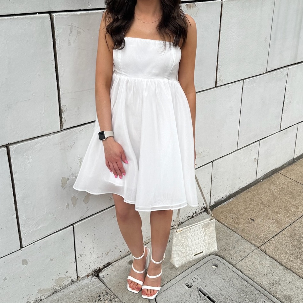 American Threads White Spaghetti Strap Sundress